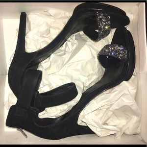 Sexy sparkly Calvin Klein ankle wrap heels!